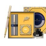Elegant Women's Fountain Pen Set with Brooch - Deluxe Gift Box Edition
