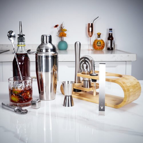 15-Piece Professional Cocktail Set - Premium Stainless Steel Bar Tools