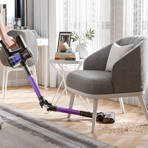 250W Brushless Cordless Vacuum - 22KPa Upright for Carpets w/ Crevice Tool